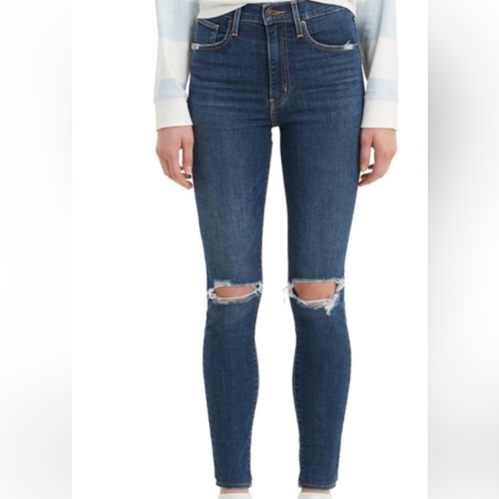 Levi’s, mile high supper skinny jeans